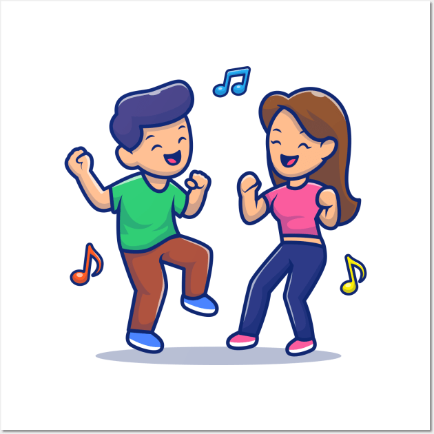 Couple Man And Woman Dancing With Music Wall Art by Catalyst Labs